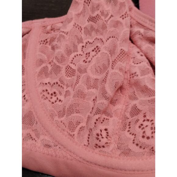 Auden NWOT Size 40C Pink Coral Lace Unlined Scoop Balconette Underwire Bra - Picture 4 of 8